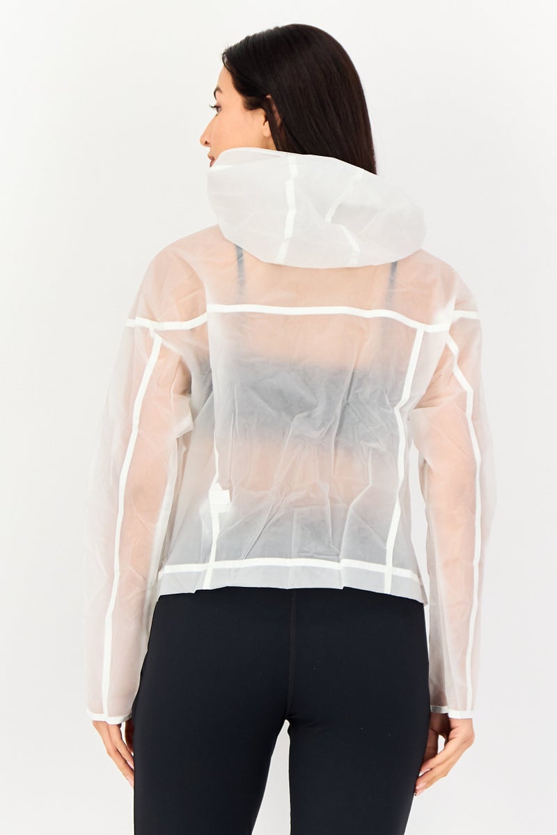 Nike Women Loose Fit Long Sleeve Windrunner Jacket, White - Image 2