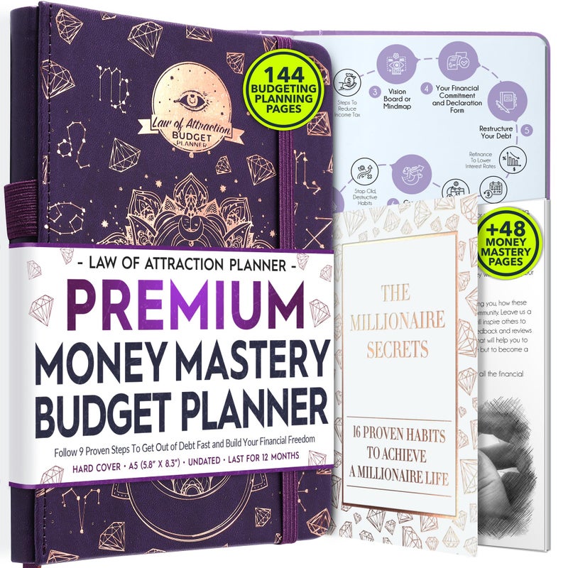 Freedom Mastery Budget Planner and Monthly Bill Organizer - Finance Planner, 12-Month Journey to Financial Freedom | Bill Payment Tracker Monthly Organizer, Money Saving & Expense Tracker | Undated Budgeting Journal - Image 1