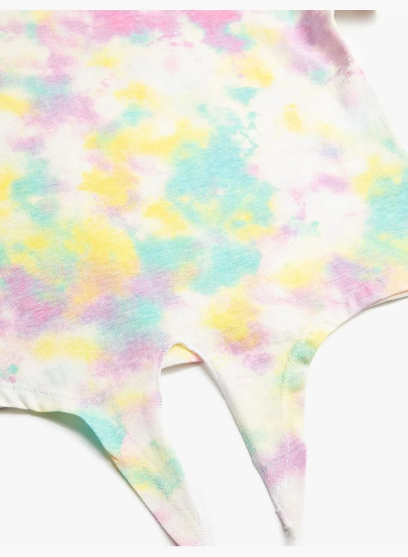 كوتون Tie Dye Patterned T-Shirt Cotton Short Sleeve