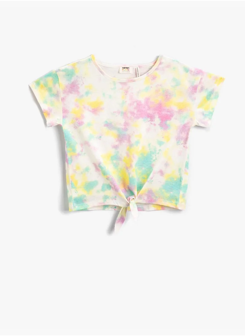 كوتون Tie Dye Patterned T-Shirt Cotton Short Sleeve