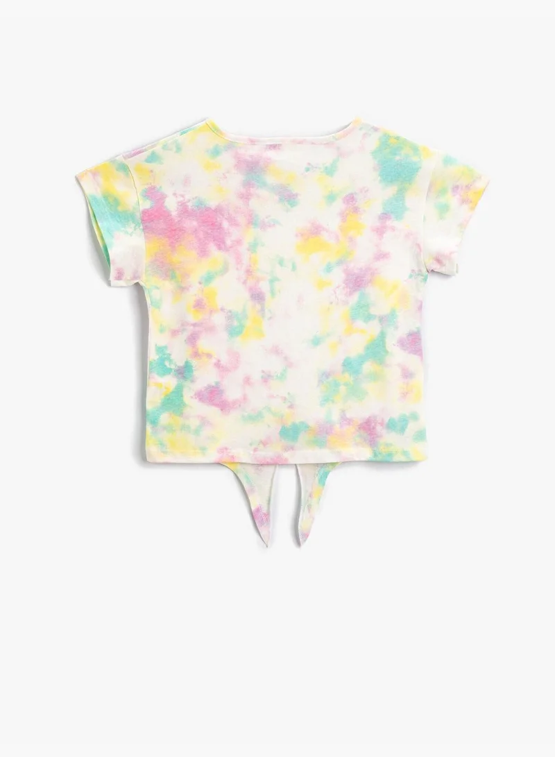 كوتون Tie Dye Patterned T-Shirt Cotton Short Sleeve