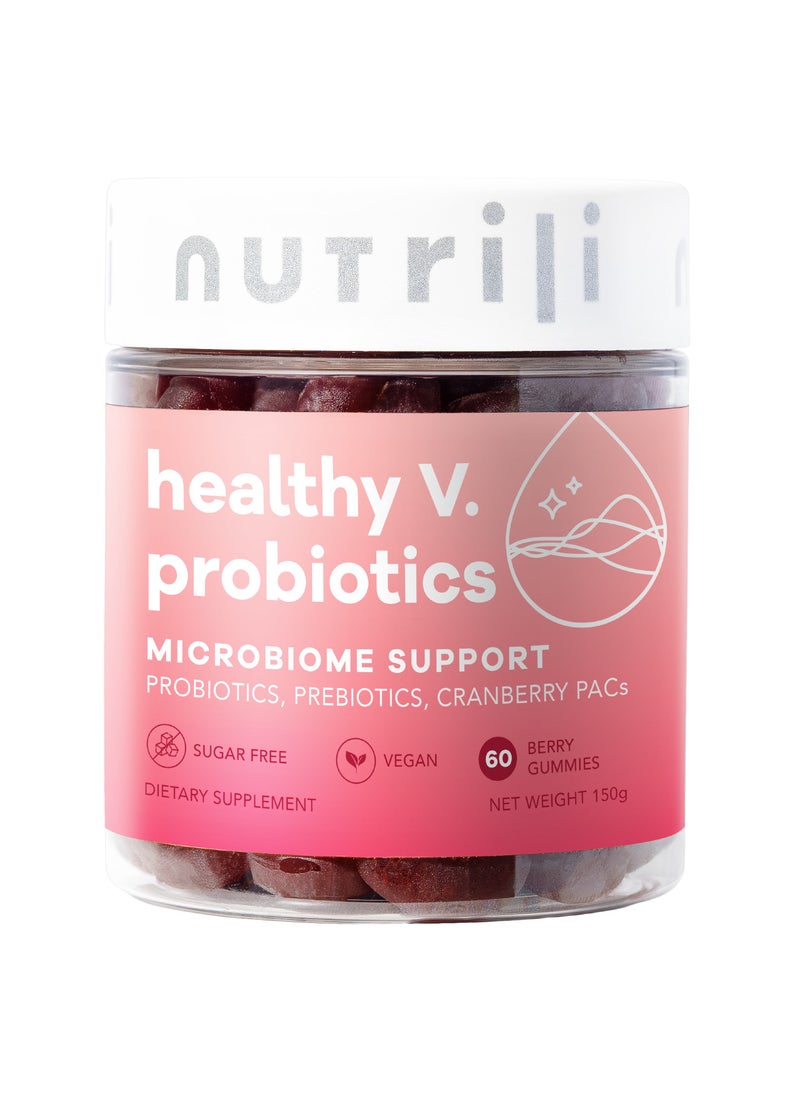 nutrili Healthy V. | Probiotics For Women & Prebiotics, Cranberry & D-Manose | Digestion, Vaginal & pH Balance  - Image 1