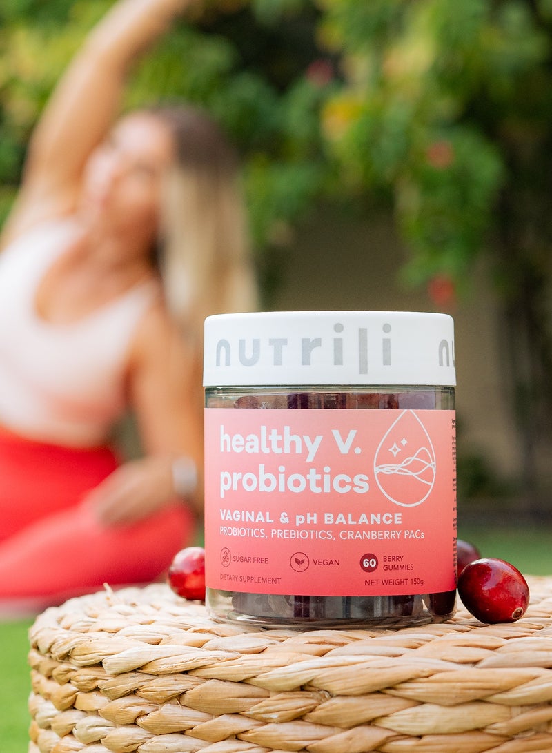 nutrili Healthy V. | Probiotics For Women & Prebiotics, Cranberry & D-Manose | Digestion, Vaginal & pH Balance - Image 2