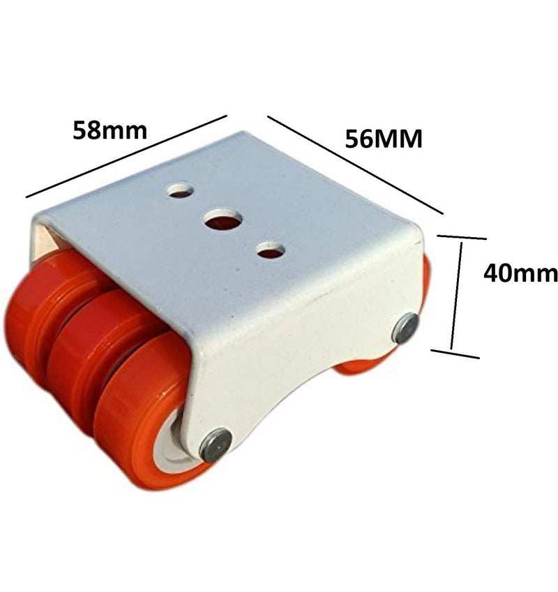 Lepose 4 x 6 Nylon Wheel Caster for Furniture Table Trolley300 Kg Load Capacity Orange - Image 2
