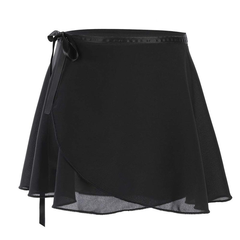 Soudittur Ballet Wrap Skirts Chiffon Dance Skirt for Toddler/Girls/Women (Black, Large) - Image 5