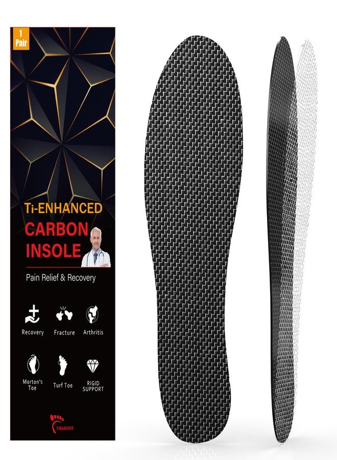 UBARONY Carbon Fiber Insole 1 Pair Titanium-Enhanced for Recover Quicker of Turf Toe, Foot Fractures, Hallux Rigidus, Limitus, Rigid Shoe Insert for Sports, Hiking, Trekking, Basketball, Running Faster,235mm - Image 1