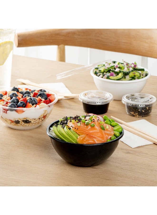 Restaurantware 7.4 Ounce Food Containers, 200 Disposable Salad Bowls - Lids Sold Separately, Heavy-Duty, Black Plastic To Go Bowls, For Take Outs, Catering, Or Buffets, Serve Desserts Or Appetizers - Image 4