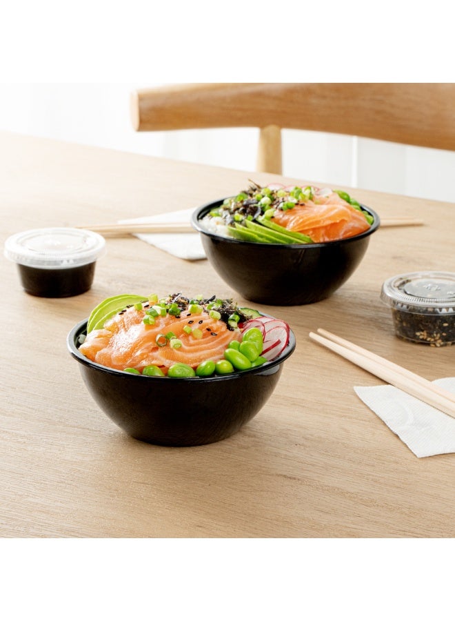 Restaurantware 7.4 Ounce Food Containers, 200 Disposable Salad Bowls - Lids Sold Separately, Heavy-Duty, Black Plastic To Go Bowls, For Take Outs, Catering, Or Buffets, Serve Desserts Or Appetizers - Image 3