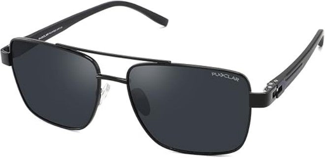 PUKCLAR Pilot Men Polarized Sunglasses Lightweight Rectangular Sunglasses for Man Women with UV400 Protection for Driving Golf - Image 2