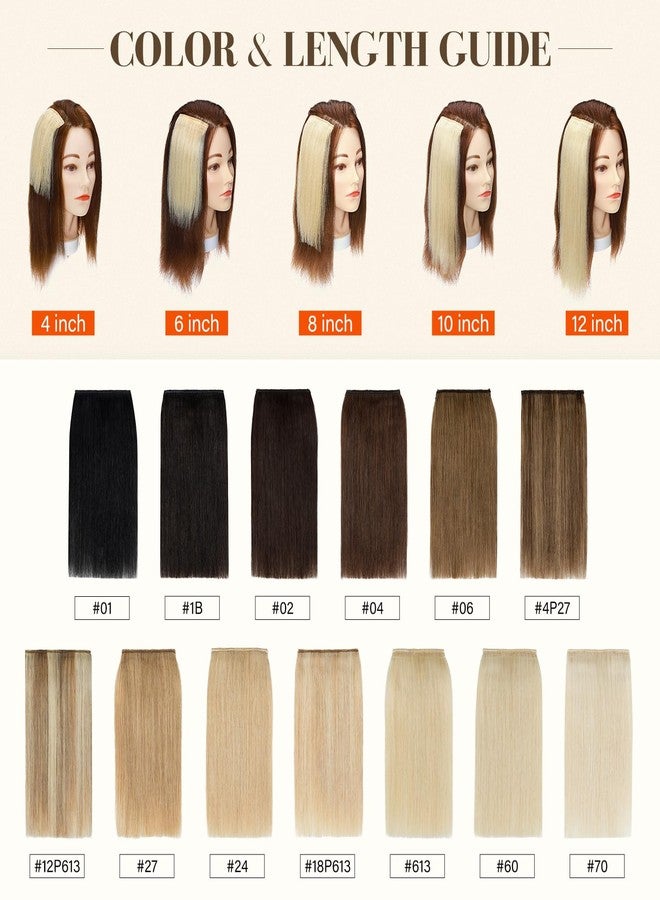 S-noilite Short Clip in Hair Extensions Human Hair 2PCS 2 Clips Clip in Hairpieces For Women Adding Volume 16g 4Inch-Ash Blonde/Bleach Blonde - Image 5
