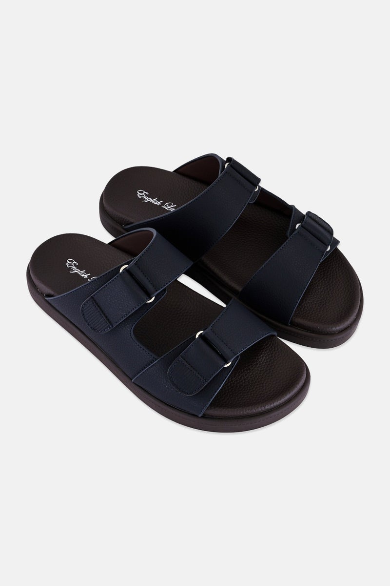 English Laundry Men Adjustable Slip On Arabic Sandals, Navy - Image 2