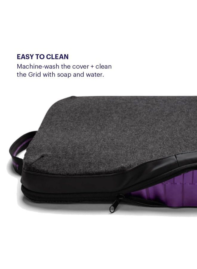 Purple Double Seat Cushion | Pressure Reducing Grid Designed for Ultimate Comfort | Designed for Office Chairs | Made in The USA  - Image 3