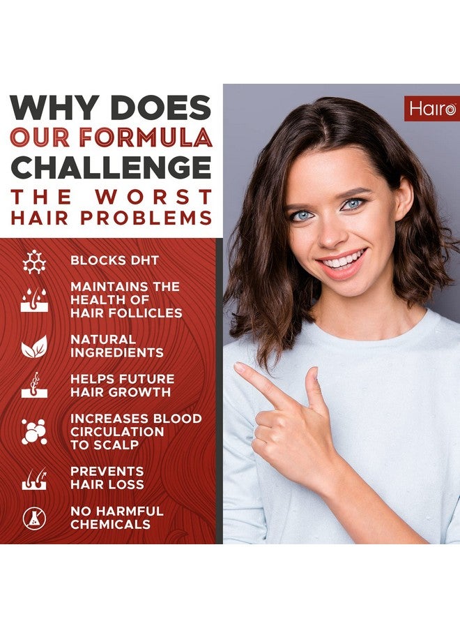 Hairo Nutrition مكمل نمو الشعر مانع DHT بيوتين عالي الفعالية ونخيل ساو بالميتو لنمو الشعر علاجات طبيعية لتساقط الشعر للنساء والرجال يساعد في تحفيز نمو بصيلات الشعر - Image 4