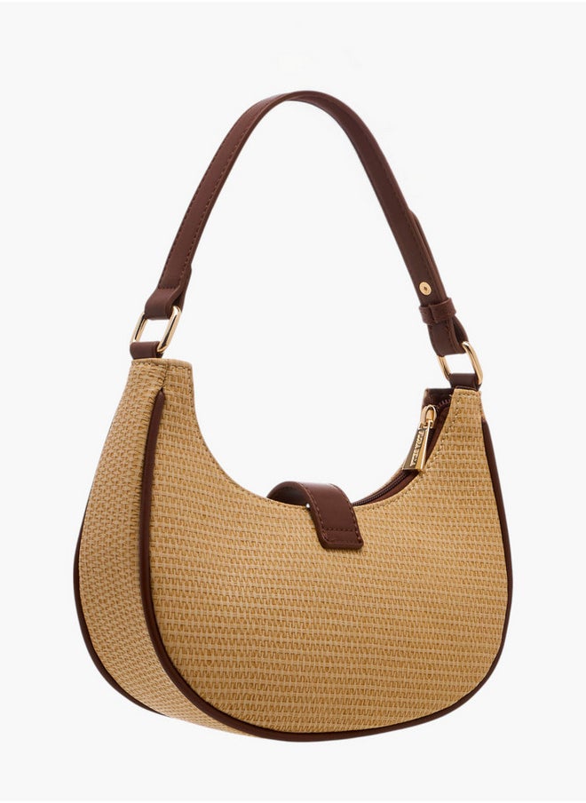 Flora Bella By Shoexpress - Textured Shoulder Bag with Magnetic Button Closure - Image 1