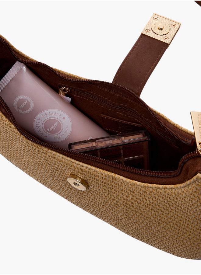 Flora Bella By Shoexpress - Textured Shoulder Bag with Magnetic Button Closure - Image 1