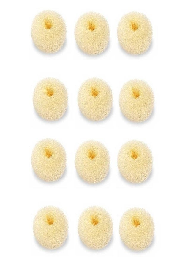 SQULIGT Hair Bun Maker Set, 12 Pcs Crown Shapers for Kids Girls Women, Donut Tool for Short and Thin Hair (Size S/ 2.3 Inch, Beige) - Image 1
