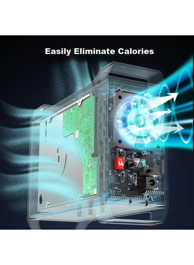 Maiwo K35282c Intelligent Temperature-controlled Hard Drive Enclosure Array Cabinet Linked Power On/off 3.5-inch Sata Interface Mechanical Hard Drive Daisy Chain Hard Drive Cabinet - Image 3