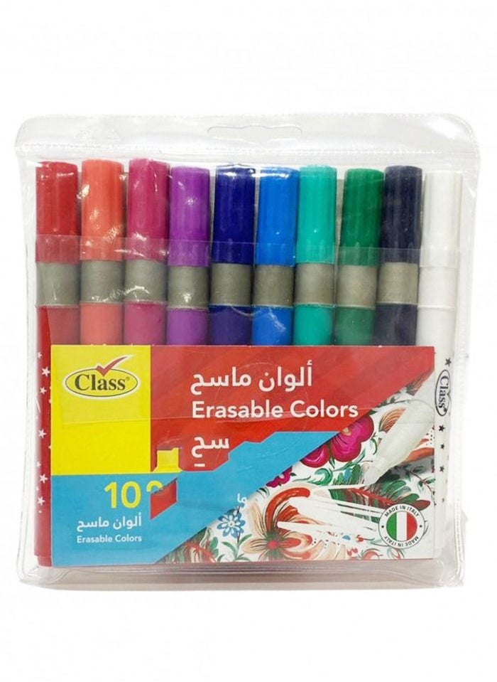 كلاس - مجموعة أقلام تلوين  قابلة للمسح مكونة من 12 قطعة متعدد الألوان - Image 1