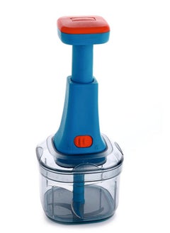 GANESH Ganesh Clever Chop Push Chopper Manual Hand Press Push Chopper with 3 Blades for Effortless Chopping Vegetables & Fruits-600ML, Multicolor  - Image 1