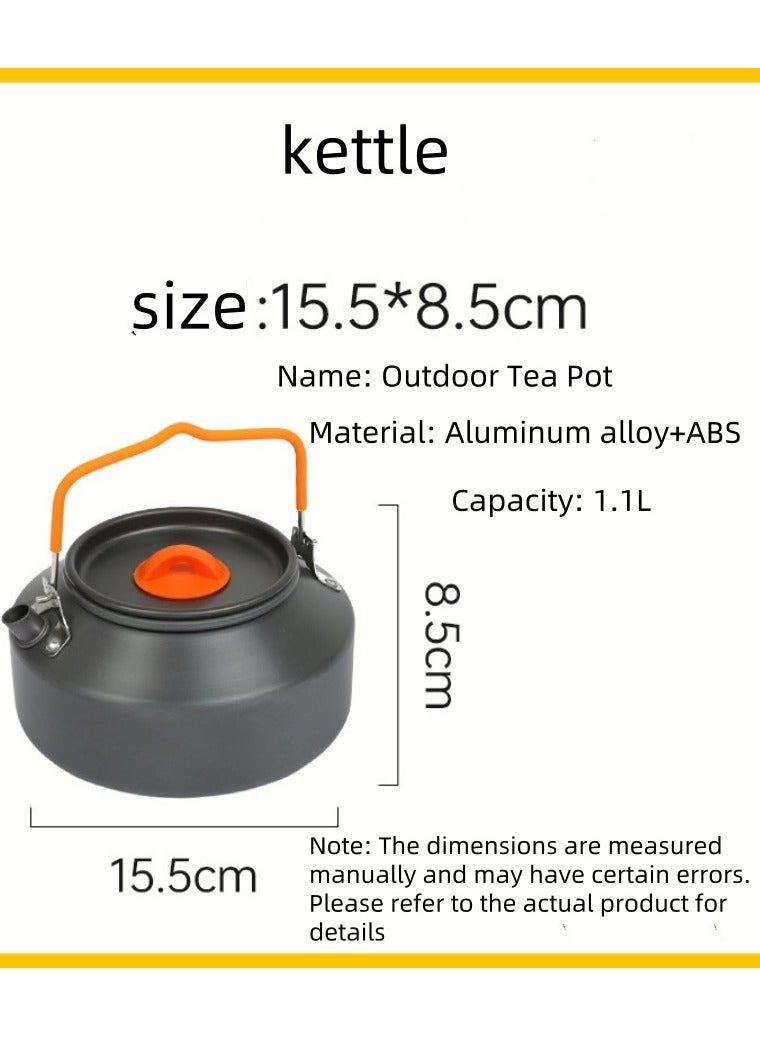 Outdoor Camping Cookware Set - Including A Kettle For Boiling Water, A Saucepan For Cooking, And A Frying Pan. it Is A Set Of Portable Cookware, Kitchen Utensils And Tableware For Camping And Outdoor Cooking Activities. A 3-Piece Set. - Image 4