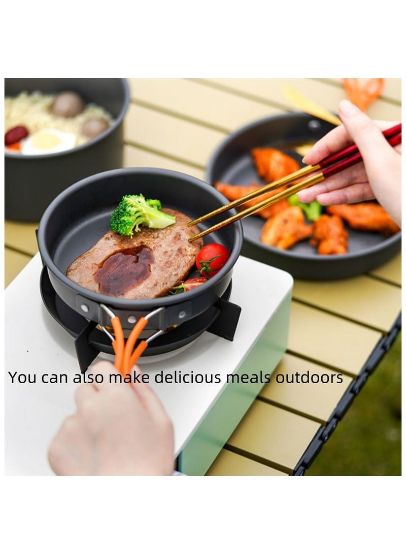 Outdoor Camping Cookware Set - Including A Kettle For Boiling Water, A Saucepan For Cooking, And A Frying Pan. it Is A Set Of Portable Cookware, Kitchen Utensils And Tableware For Camping And Outdoor Cooking Activities. A 3-Piece Set. - Image 5