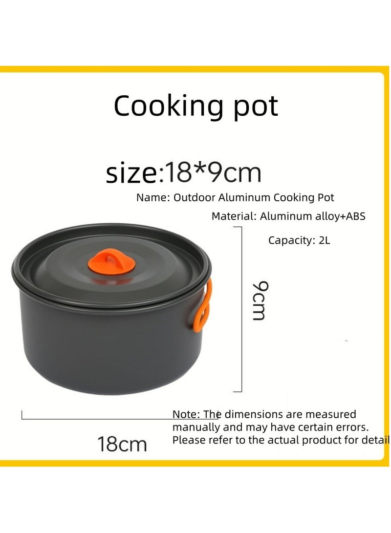Outdoor Camping Cookware Set - Including A Kettle For Boiling Water, A Saucepan For Cooking, And A Frying Pan. it Is A Set Of Portable Cookware, Kitchen Utensils And Tableware For Camping And Outdoor Cooking Activities. A 3-Piece Set. - Image 3