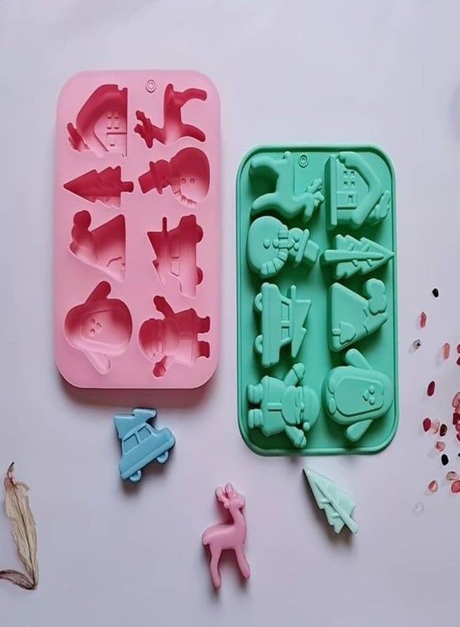 MARHABA TRADERS Christmas Silicone Mold,Candies Baking Molds Silicone | Silicone Non-Stick Christmas Theme Elk, Cars, Snowman, Santa, Penguin Houses Silicone Mold for DIY - Image 4