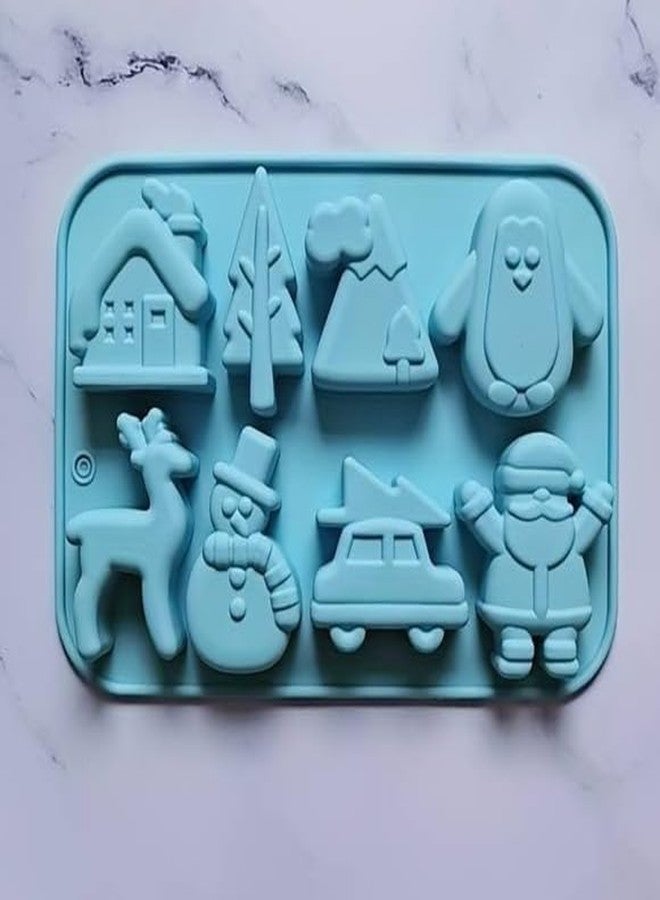MARHABA TRADERS Christmas Silicone Mold,Candies Baking Molds Silicone | Silicone Non-Stick Christmas Theme Elk, Cars, Snowman, Santa, Penguin Houses Silicone Mold for DIY - Image 3