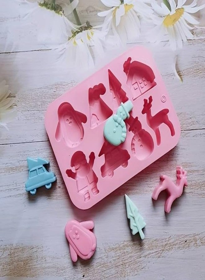 MARHABA TRADERS Christmas Silicone Mold,Candies Baking Molds Silicone | Silicone Non-Stick Christmas Theme Elk, Cars, Snowman, Santa, Penguin Houses Silicone Mold for DIY - Image 5