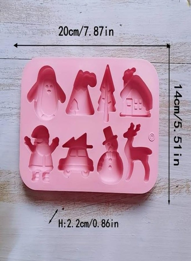 MARHABA TRADERS Christmas Silicone Mold,Candies Baking Molds Silicone | Silicone Non-Stick Christmas Theme Elk, Cars, Snowman, Santa, Penguin Houses Silicone Mold for DIY - Image 2