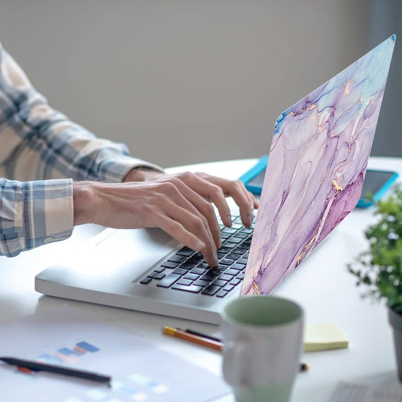 Newplenty Laptop Skin Sticker Decal,13.3" 14" 15" 15.4" 15.6 inch Laptop Universal Vinyl Skin Sticker Cover,Dustproof Waterproof Reusable Art Decal Protector with Free 2 Wrist Pads (Marble 6) - Image 2