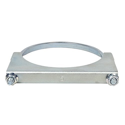 ROADFORMER 5 Inch Exhaust Clamp U Bolt Clamp Saddle Style Muffler Clamp Zinc Plated Mild Steel Exhaust Pipe Clamp for 5 OD Pipe Muffler InletOutlet Elbow Joint Repair - Image 3