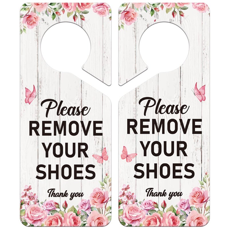 Please Remove Your Shoes Sign Shejdgart Take Your Shoe Off Door Knob Hanger Sign No Shoes Sign for House Remove Shoes Door Signs for Front Door Home Offices Treatment Clinic Hotel Plaque
