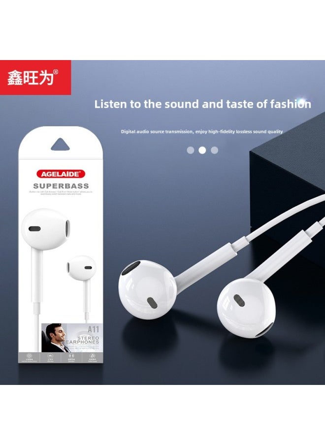Generic Macaroon Headset Wired Headset Suitable For 3.5mm Huawei Apple Mobile Phone In-ear Wire Control Stereo Band Mac-Color:Black (bare Metal)  - Image 4