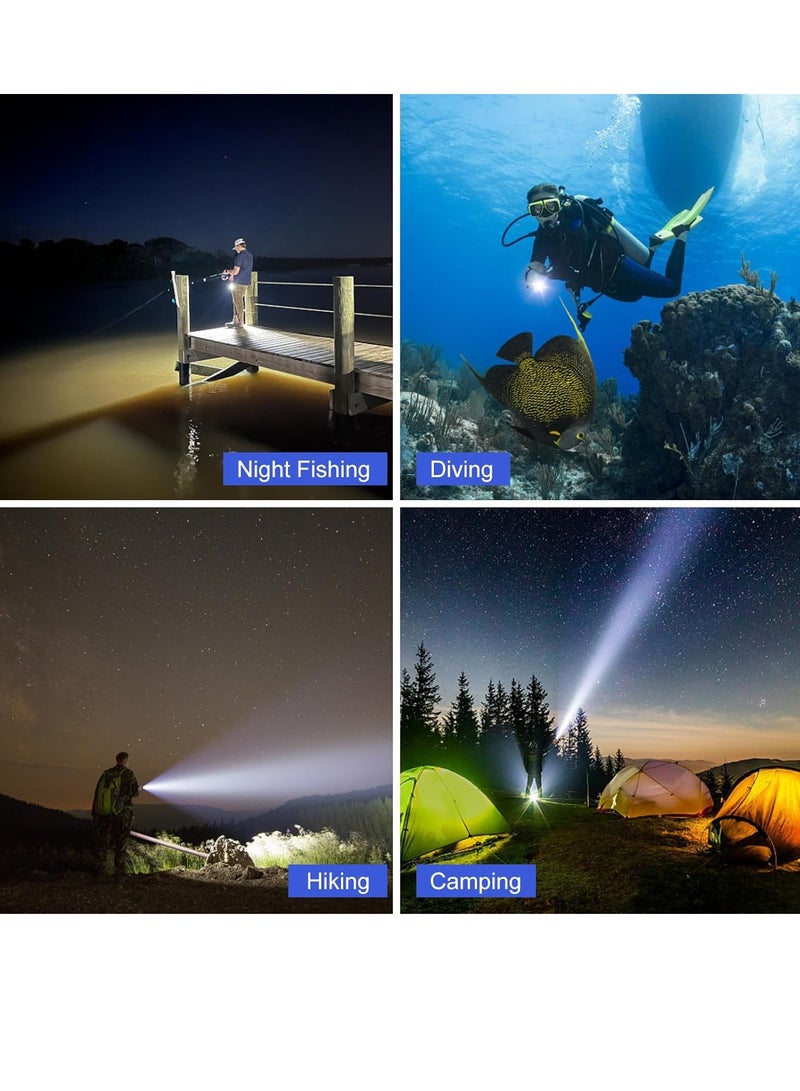 Y&D Azonee Scuba Diving Light, Super Bright 8000LM LED Scuba Diving Flashlight Waterproof Underwater Torch Light Lamp 50M Effective Range for Camping Hiking Boating - Image 5