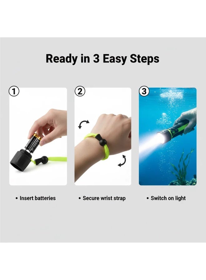 Y&D Azonee Scuba Diving Light, Super Bright 8000LM LED Scuba Diving Flashlight Waterproof Underwater Torch Light Lamp 50M Effective Range for Camping Hiking Boating - Image 4