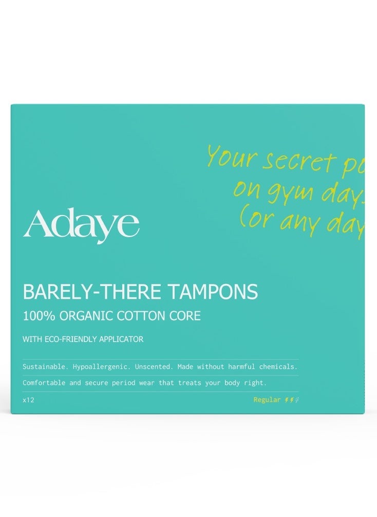 Adaye - Adaye Organic Tampons for Women | 100% Cotton with Applicator | Hypoallergenic, Unscented & Leak-Proof | Sustainable & Plastic-Free Tampons (Pack of 12) – Regular - Image 1