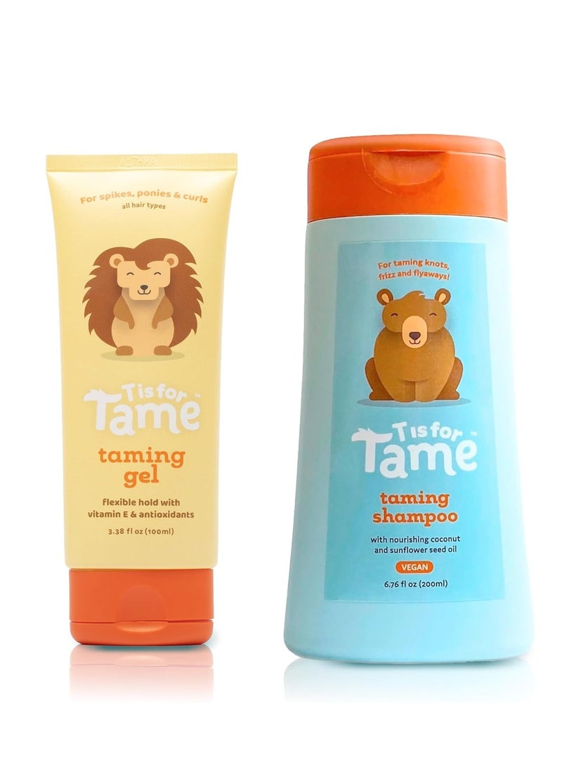 T is for Tame T is for Tame Ultimate Kids Hair Care Bundle - All-Natural Hair Styling Gel and Plant-Based Shampoo for Kids & Babies  - Image 1