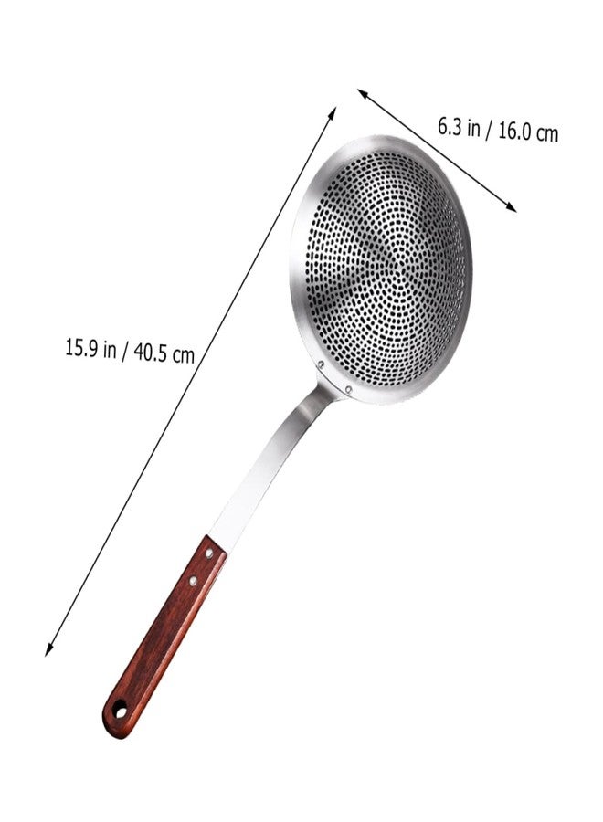 FUNOMOCYA Stainless Steel Skimmer Spoon with Long Handle 16.14In Filter Scoop for Hot Pot Cooking Strainer for Vegetables Meat and Wontons Kitchen Utensil - Image 5