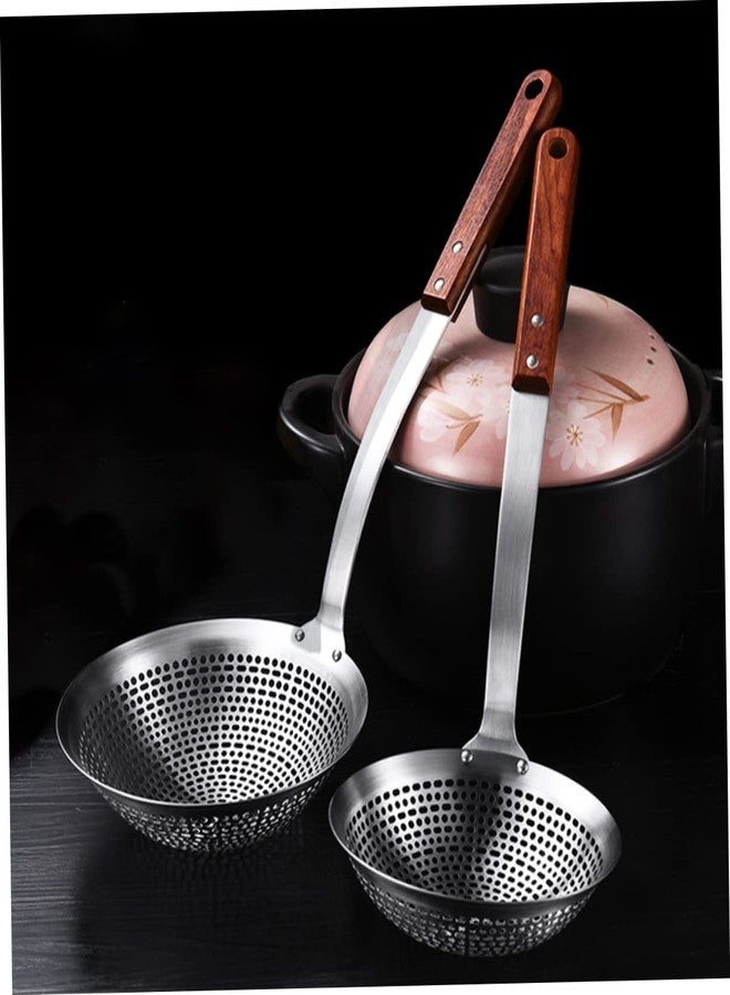 FUNOMOCYA Stainless Steel Skimmer Spoon with Long Handle 16.14In Filter Scoop for Hot Pot Cooking Strainer for Vegetables Meat and Wontons Kitchen Utensil - Image 2