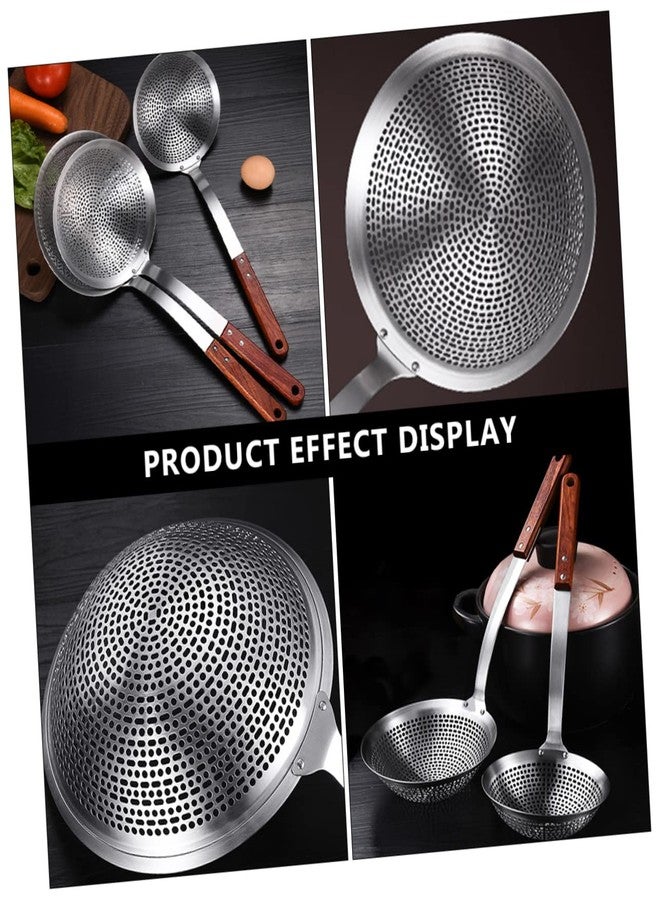 FUNOMOCYA Stainless Steel Skimmer Spoon with Long Handle 16.14In Filter Scoop for Hot Pot Cooking Strainer for Vegetables Meat and Wontons Kitchen Utensil - Image 3