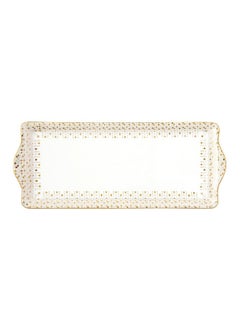 Easy Life Elegant Design Rectangular Shaped Serving Platter White and Gold 35 x 15 cm R1109/SA#FESV  - Image 1