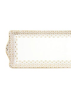Easy Life Elegant Design Rectangular Shaped Serving Platter White and Gold 35 x 15 cm R1109/SA#FESV  - Image 3