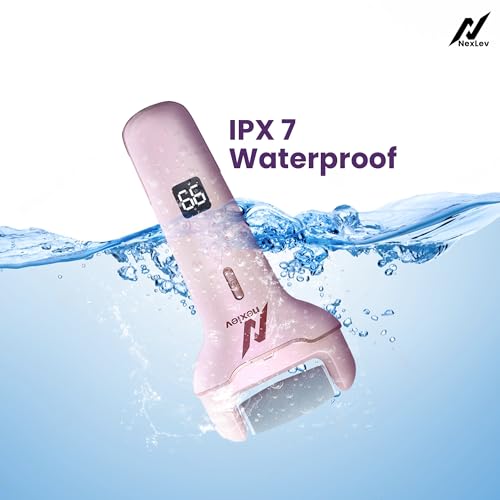 NexLev Foot Callus Remover Electric Scrubber & Shaver for Dead, Hard & Cracked Skin Professional Pedicure at Home Waterproof Type C 3 Crystal Quartz Heads for Men and Women CR-01 - Image 4