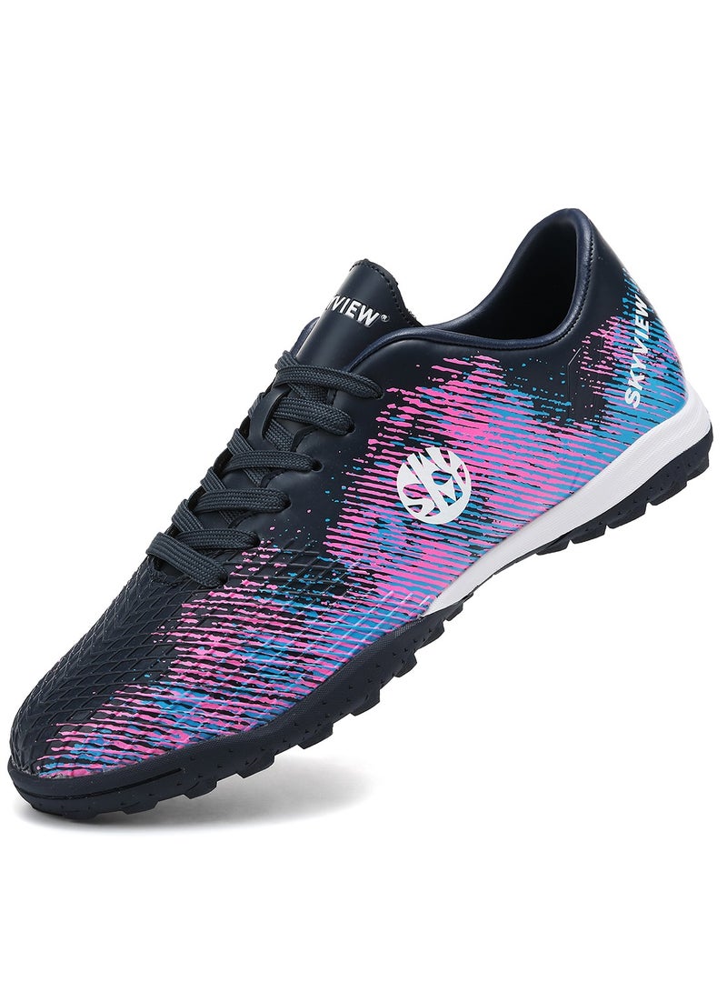 Sky View Boys And Girls Soccer Cleats Lace Up Turf Soccer Shoes For Kids Indoor Outdoor Children Unisex Football Boots IC or IN Flat Wide Training Sneaker  - Image 1