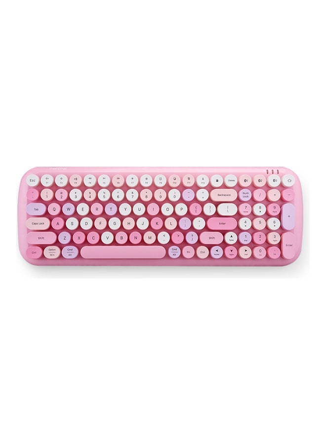 NIBEMINENT Mofii Candy Bt Wireless Mixed Colour 100 Key Circular Keycap Mini Portable Girls Keyboard For Phone/Tablet/Laptop Pink - Image 1