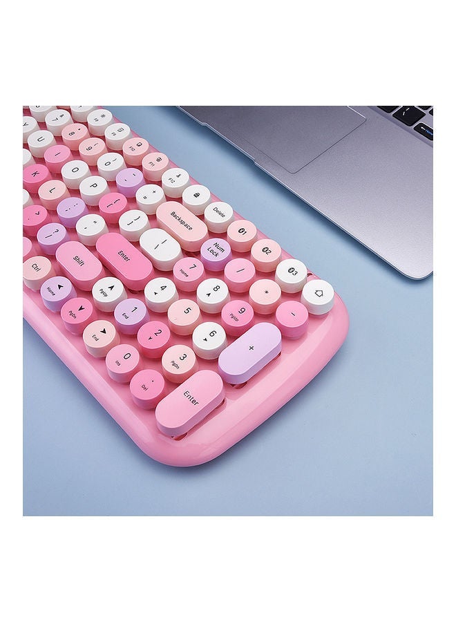 NIBEMINENT Mofii Candy Bt Wireless Mixed Colour 100 Key Circular Keycap Mini Portable Girls Keyboard For Phone/Tablet/Laptop Pink - Image 5
