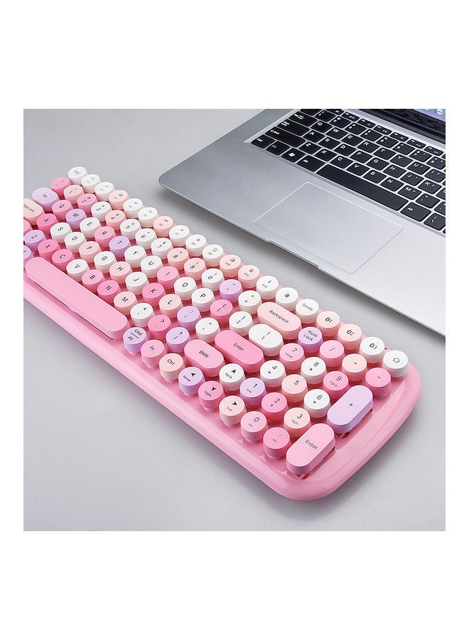 NIBEMINENT Mofii Candy Bt Wireless Mixed Colour 100 Key Circular Keycap Mini Portable Girls Keyboard For Phone/Tablet/Laptop Pink - Image 2