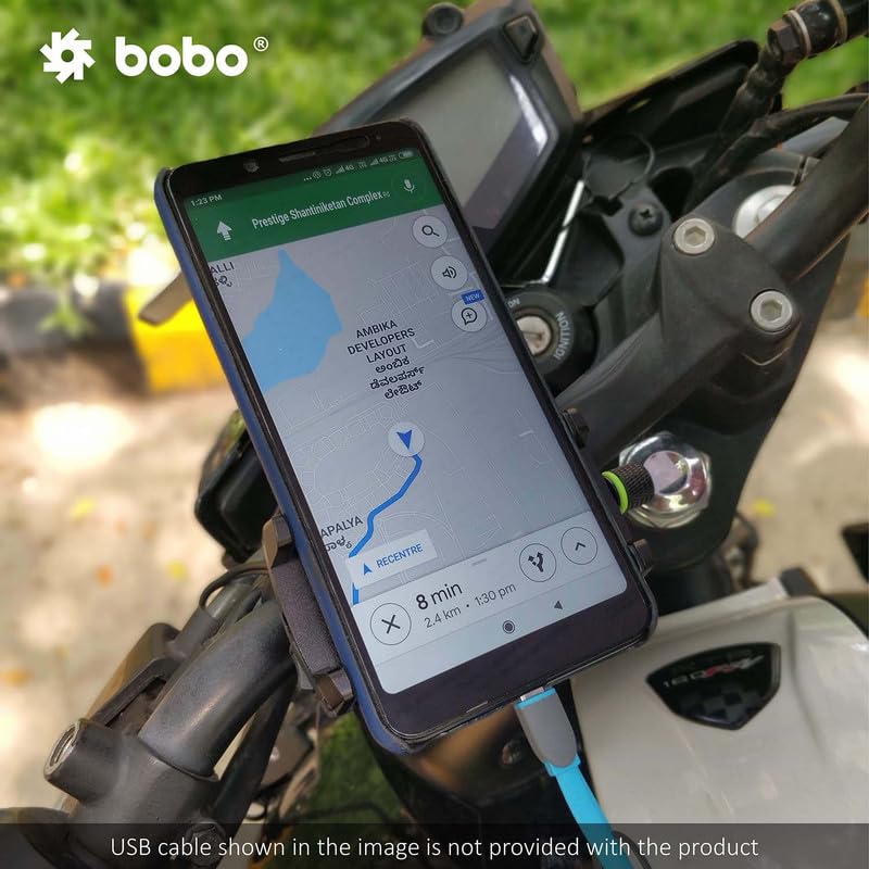Bobo BM2 Aluminium Waterproof Bike/Motorcycle/Scooter Mobile Phone Holder Mount with 2.5A USB Charger, Ideal for Maps and GPS Navigation (Black) - Image 5