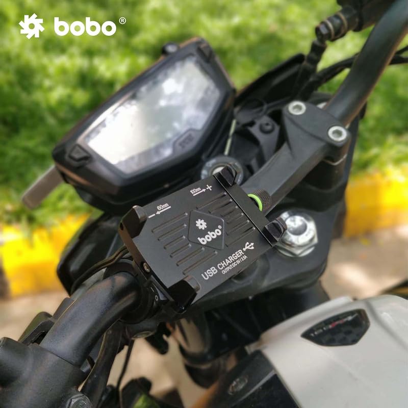 Bobo BM2 Aluminium Waterproof Bike/Motorcycle/Scooter Mobile Phone Holder Mount with 2.5A USB Charger, Ideal for Maps and GPS Navigation (Black) - Image 4